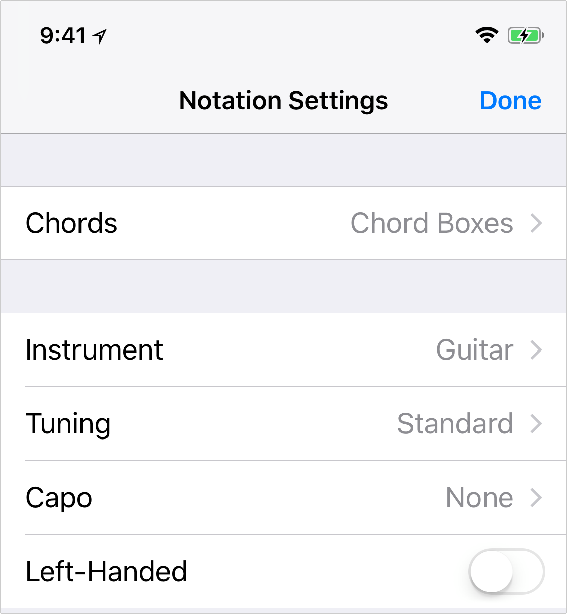 Ios notation settings